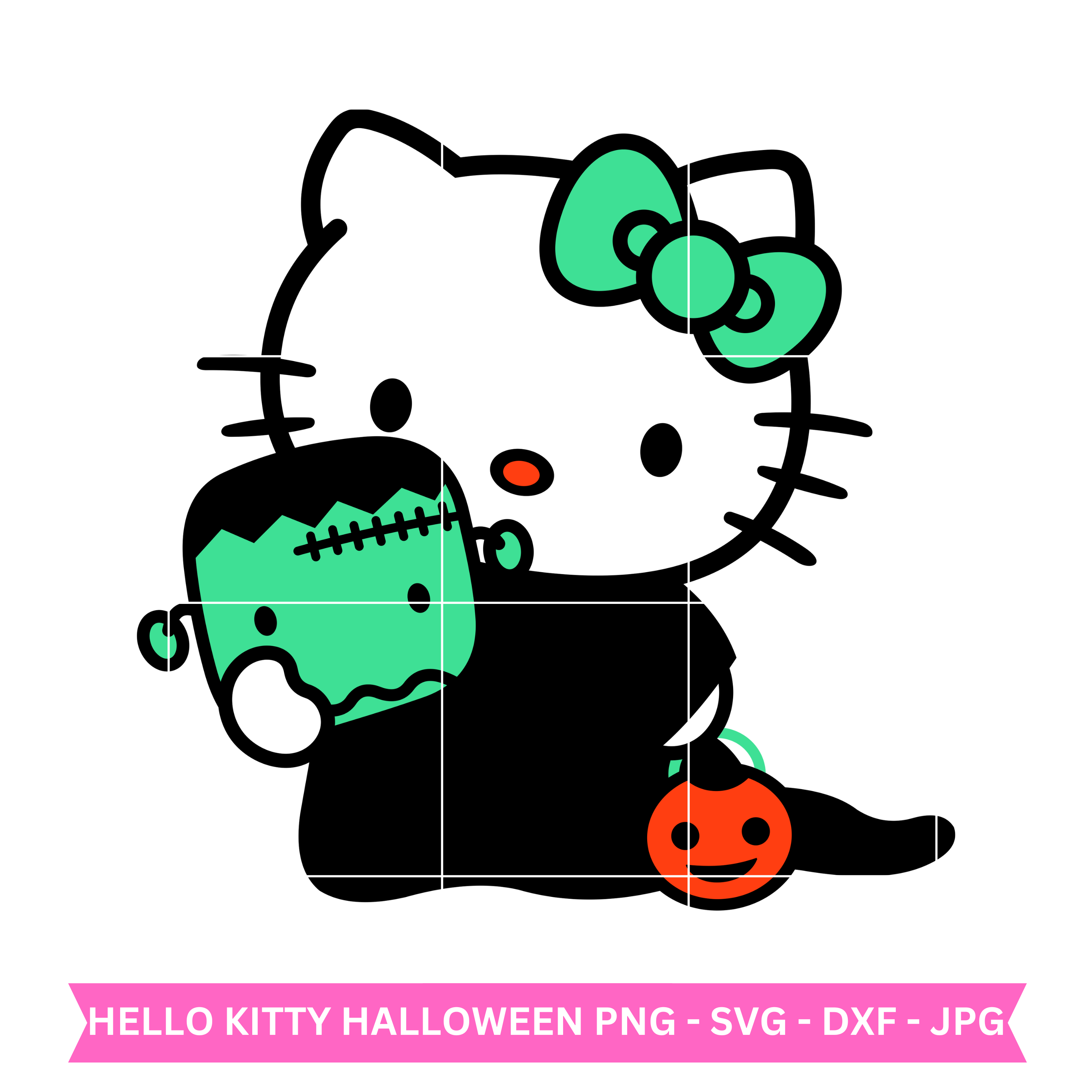 Hello kitty halloween svg smiling jack svg nightmare svg inspire