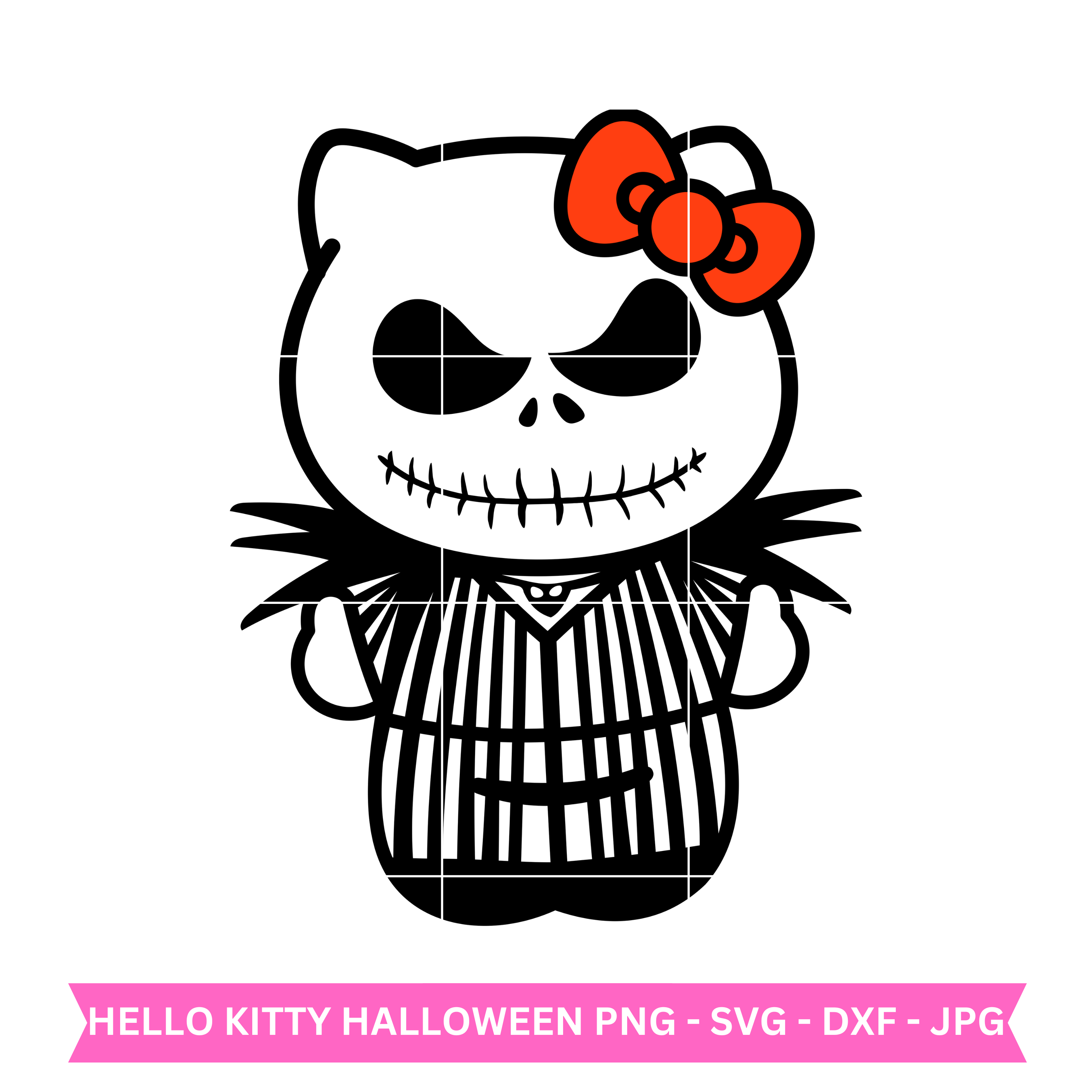 Hello kitty halloween svg smiling jack svg nightmare svg inspire
