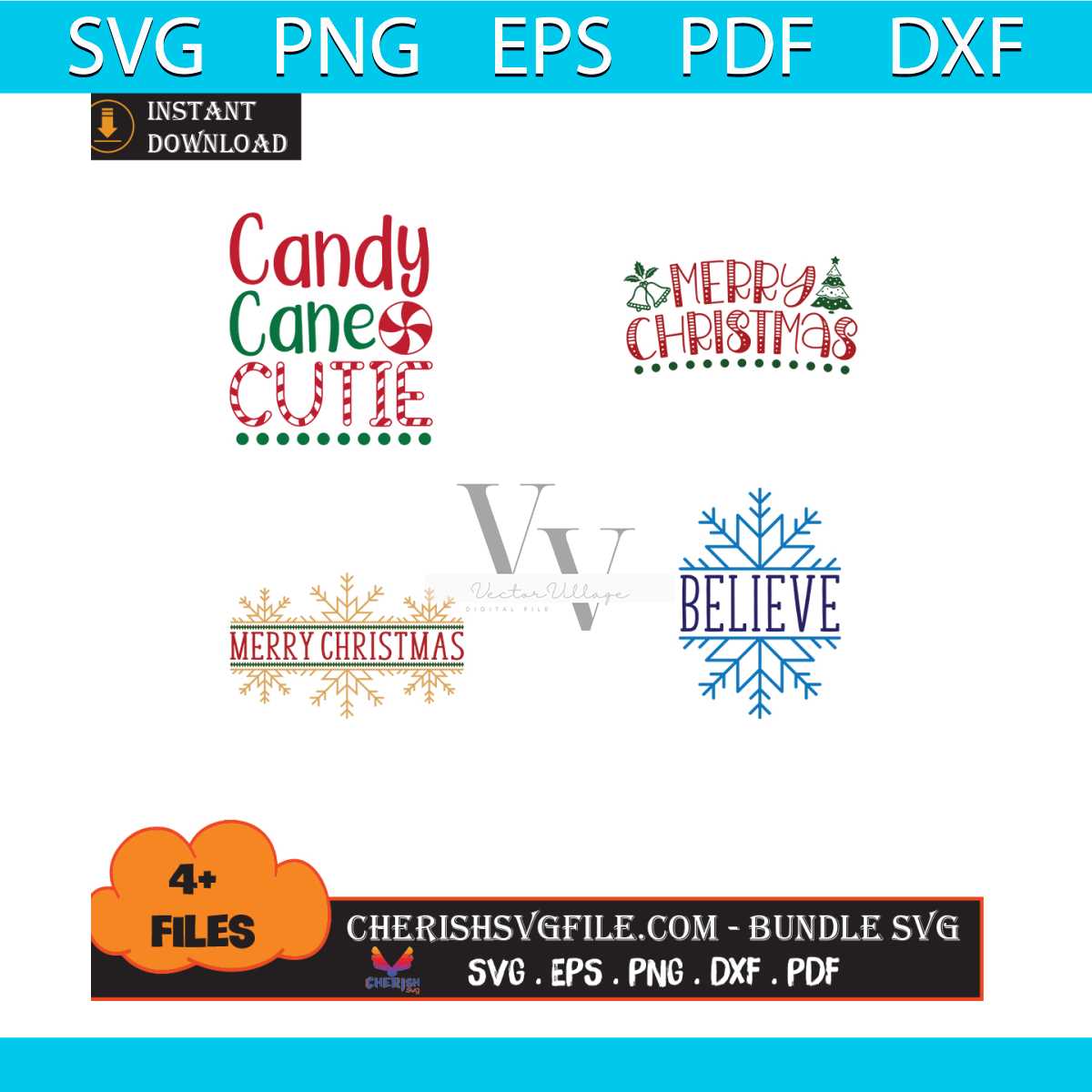 4 Files Candy Cane Cutie Bundle Svg, Christmas Svg, Christma | Inspire ...