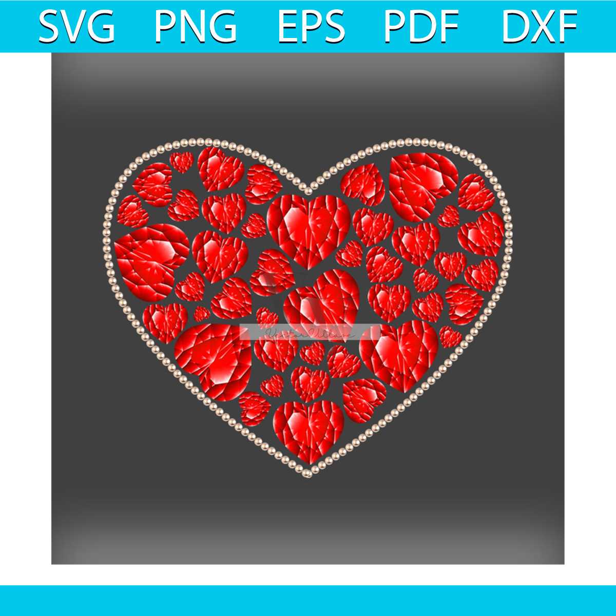 Heart Vector Rhinestone Red Rhinestone Pearl Valentine Heart Svg, Valentine Svg, Hea | Inspire ...