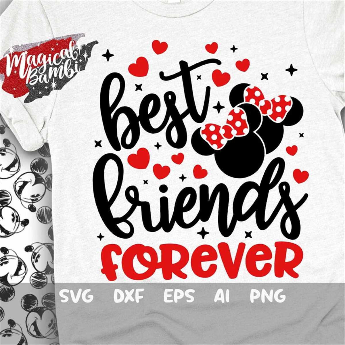 Best Friends Forever Svg, best friend shirt Svg, Ribbon Mous | Inspire ...