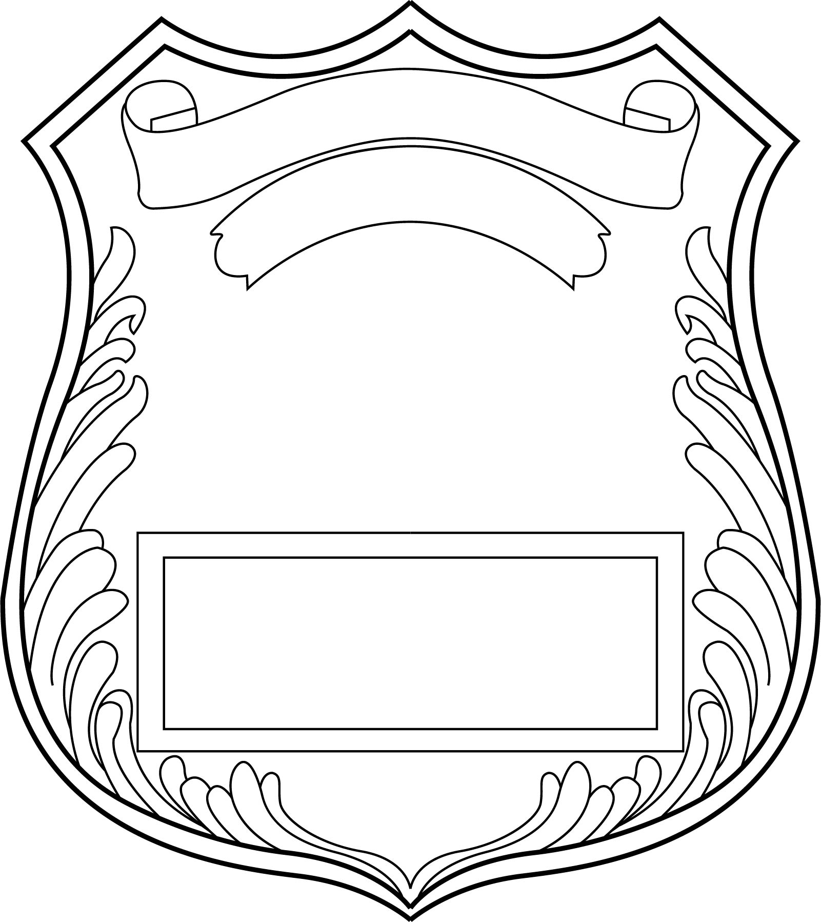 BLANK POLICE BADGE VECTOR SVG EPS DXF JPG PNG FILE 14 - Inspire Uplift