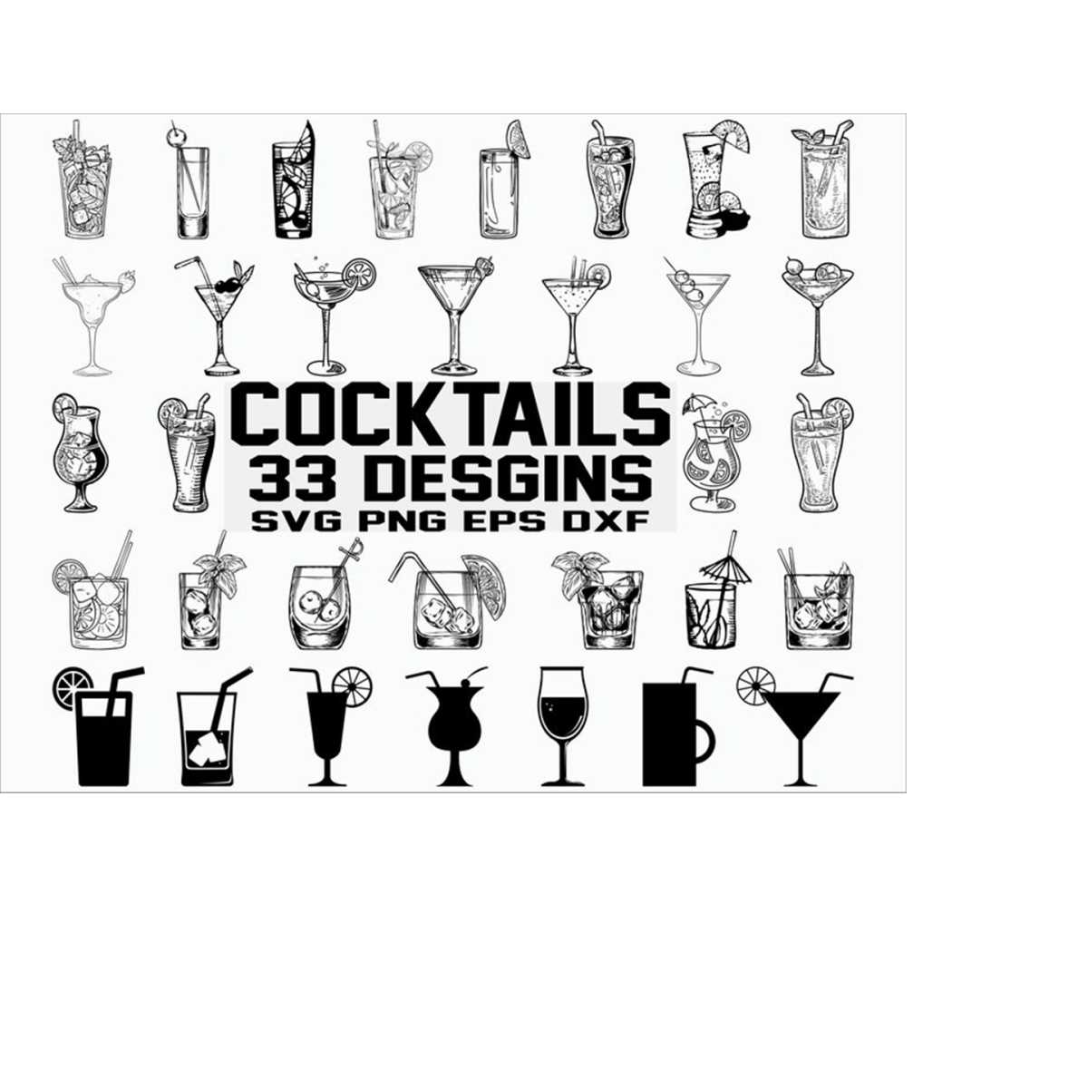 Cocktails SVG/ Cocktail Party SVG/ Cocktail Clipart/ Silhoue - Inspire ...