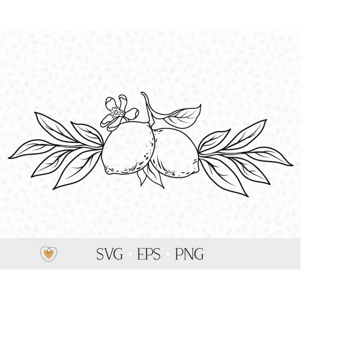 Lemon svg, Lemon border svg, Tree branch svg, Citrus fruit p - Inspire