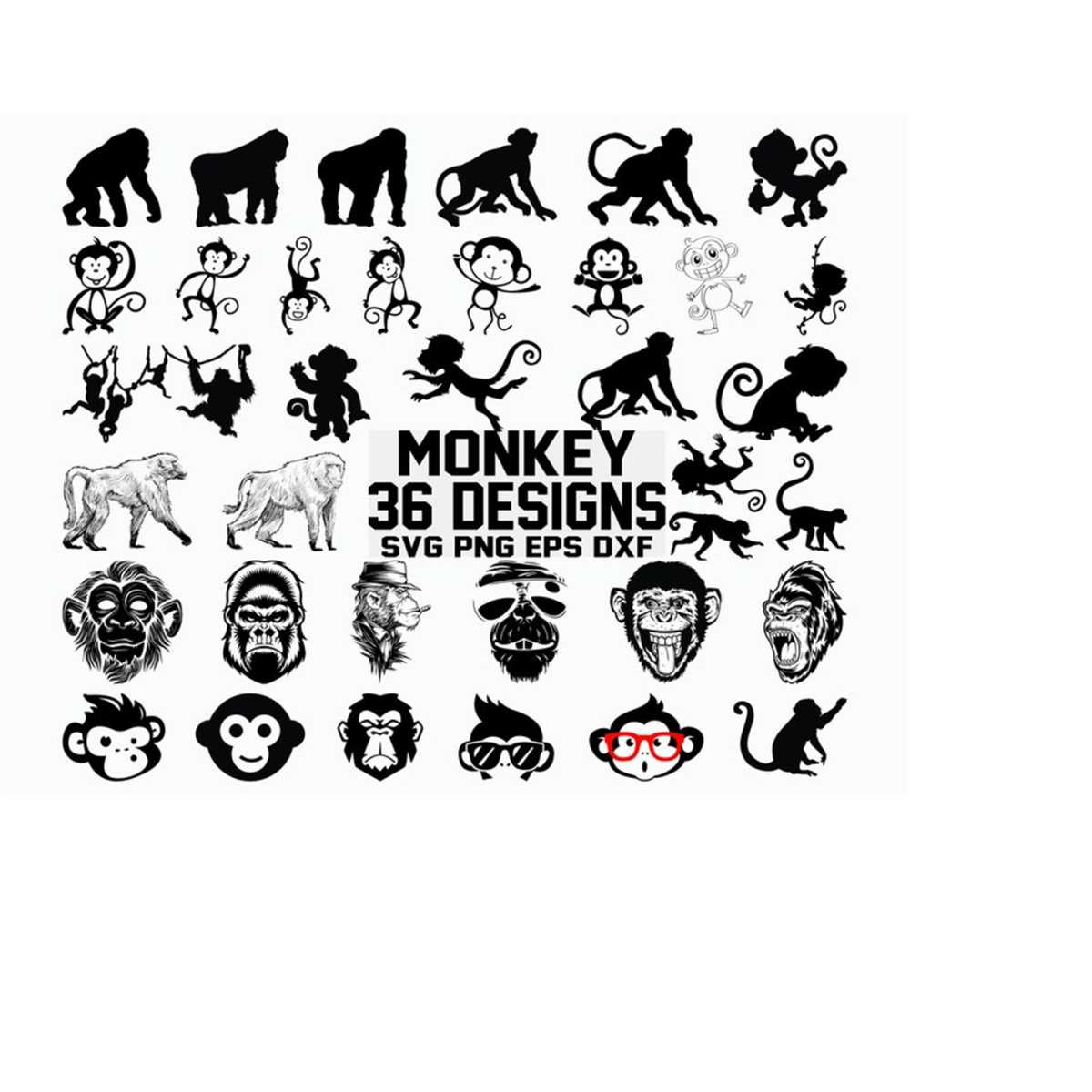 Monkey SVG / Gorilla SVG / Clipart / Cricut / Cut Files / Si - Inspire ...
