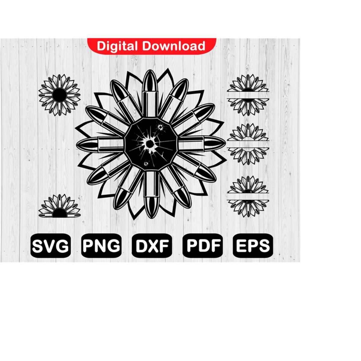Floral Bullet Design Svg Bundle, Hunter Flower Svg, Soldier | Inspire ...