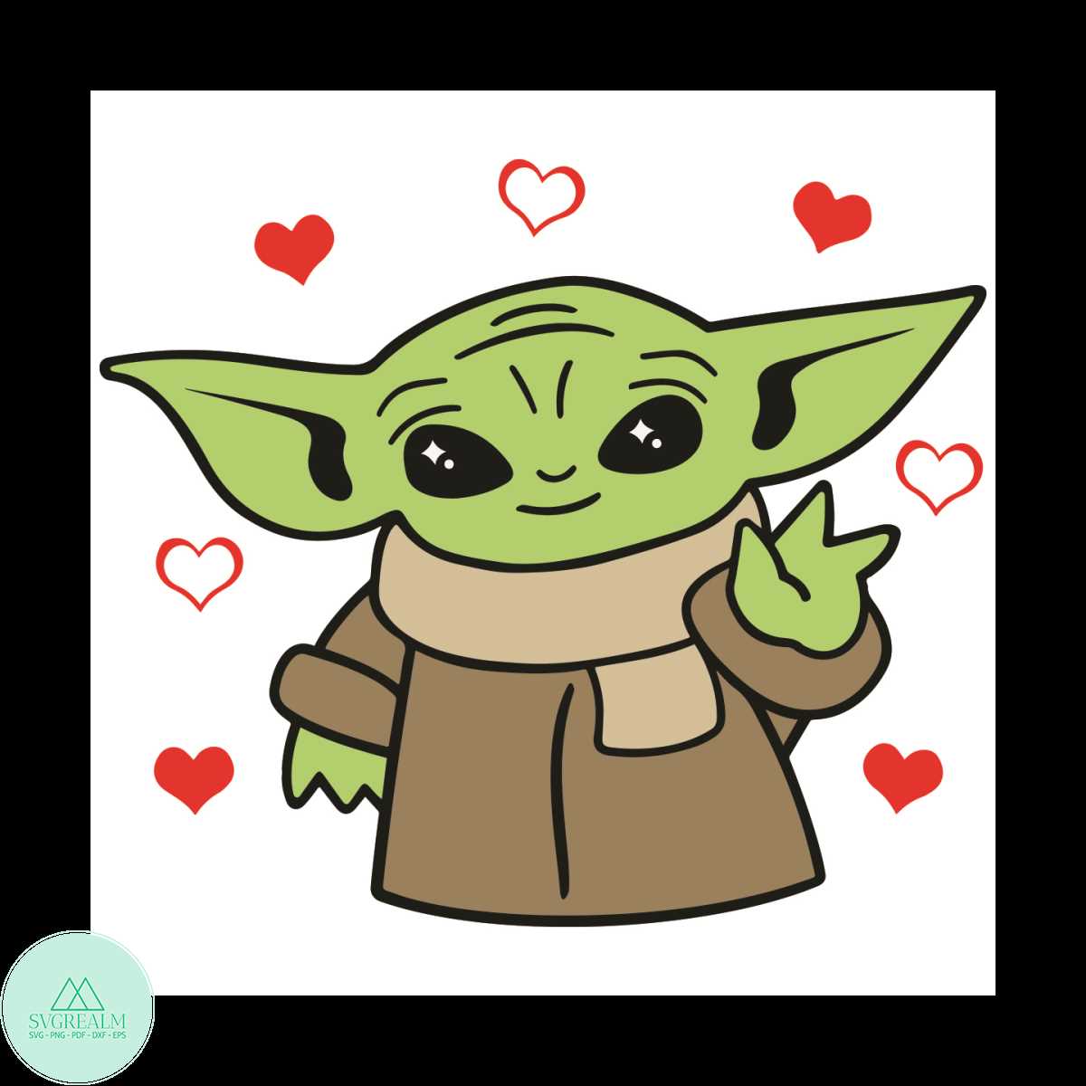 Baby Yoda Hearts Svg, Valentine Svg, Baby Yoda Svg, Heart Sv Inspire
