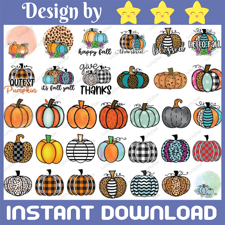 Pumpkin PNG Bundle, Thanksgiving png, Leopard Pumpkin png, P | Inspire ...