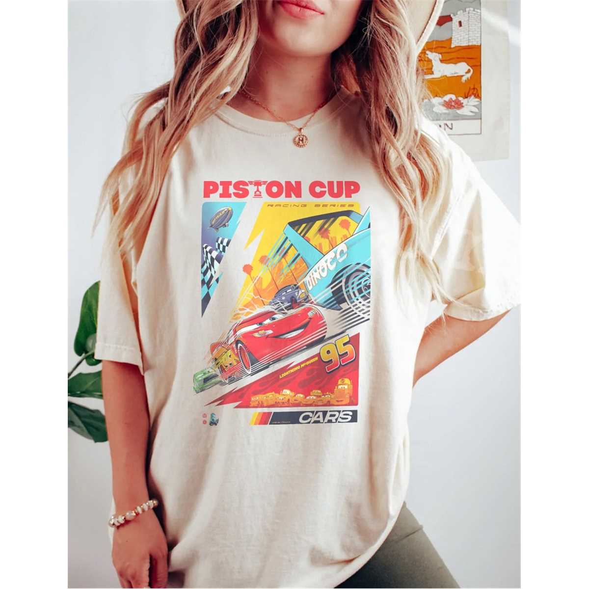 Retro Lightning Mcqueen Piston Cup Comfort Colors Shirt, Disney Cars Shirt,  Disney Shirt, Disney Pixar Shirt, Cars Shirt