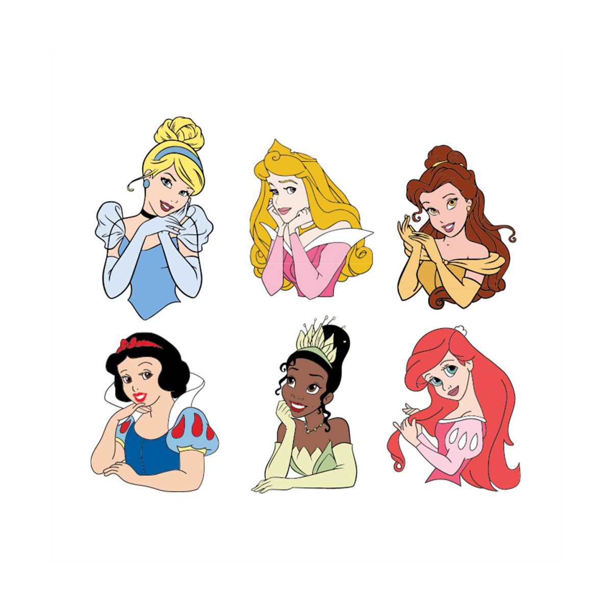 Disney Princess Bundle Svg, Disney Svg, Princess Svg, Pretty | Inspire ...