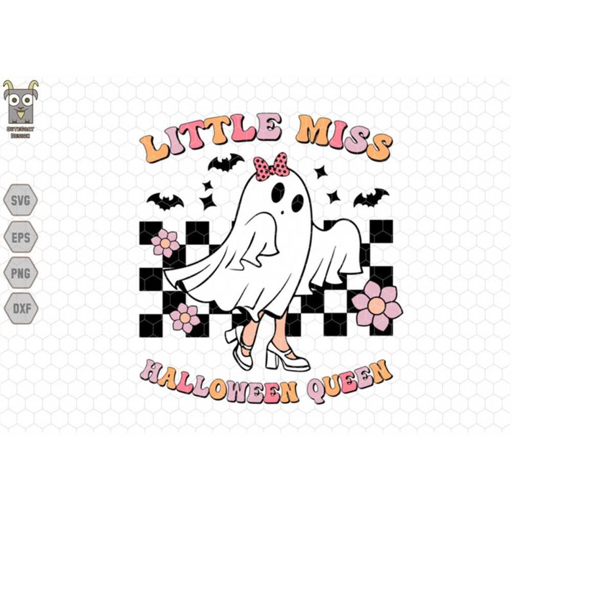 Little Miss Halloween Queen Svg, Halloween Retro Svg, Cute G Inspire
