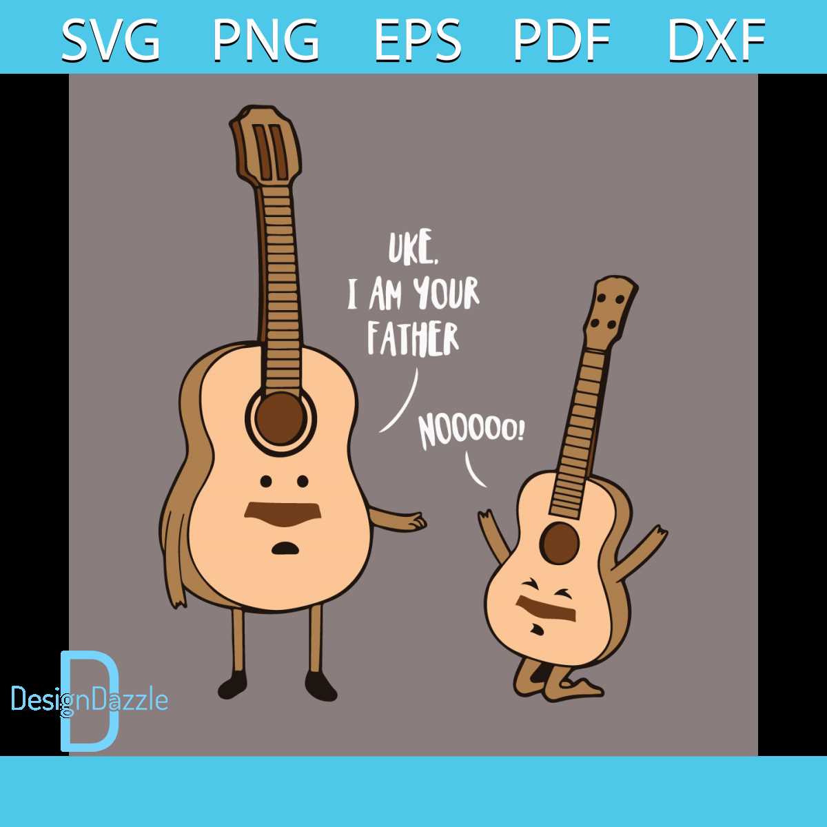 Uke I Am Your Father Ukulele Guitar svg, Father's Day Svg, U Inspire