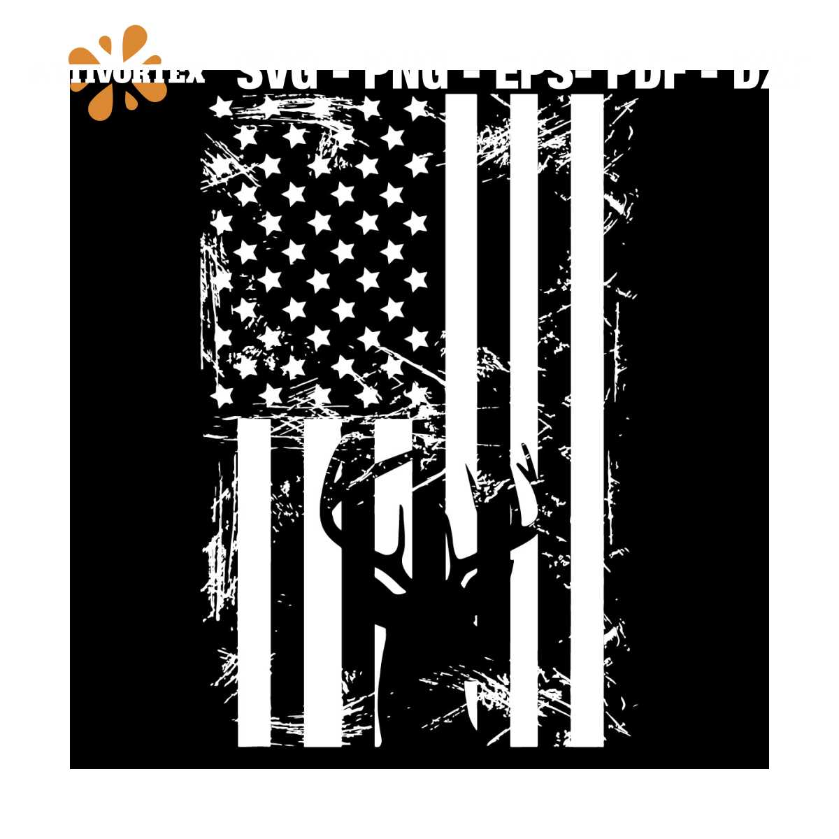 Mens American Whitetail Buck Deer Hunting USA Flag Svg, Tren - Inspire