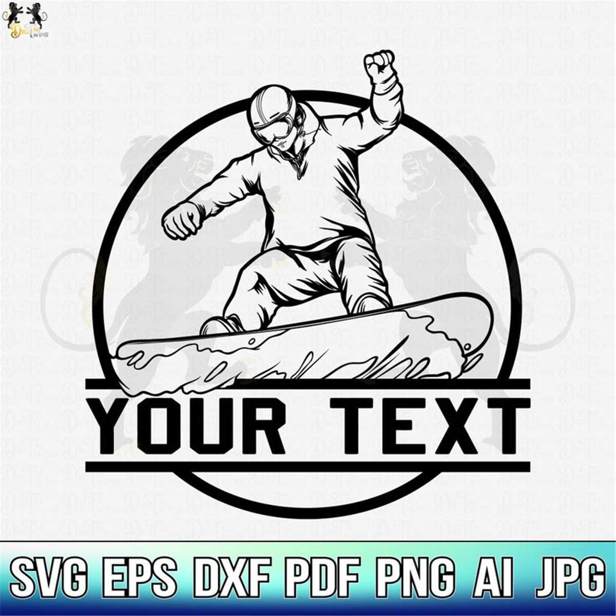 Snowboard Svg, Snowboard Name Frame Svg, Snowboarding Svg, S Inspire