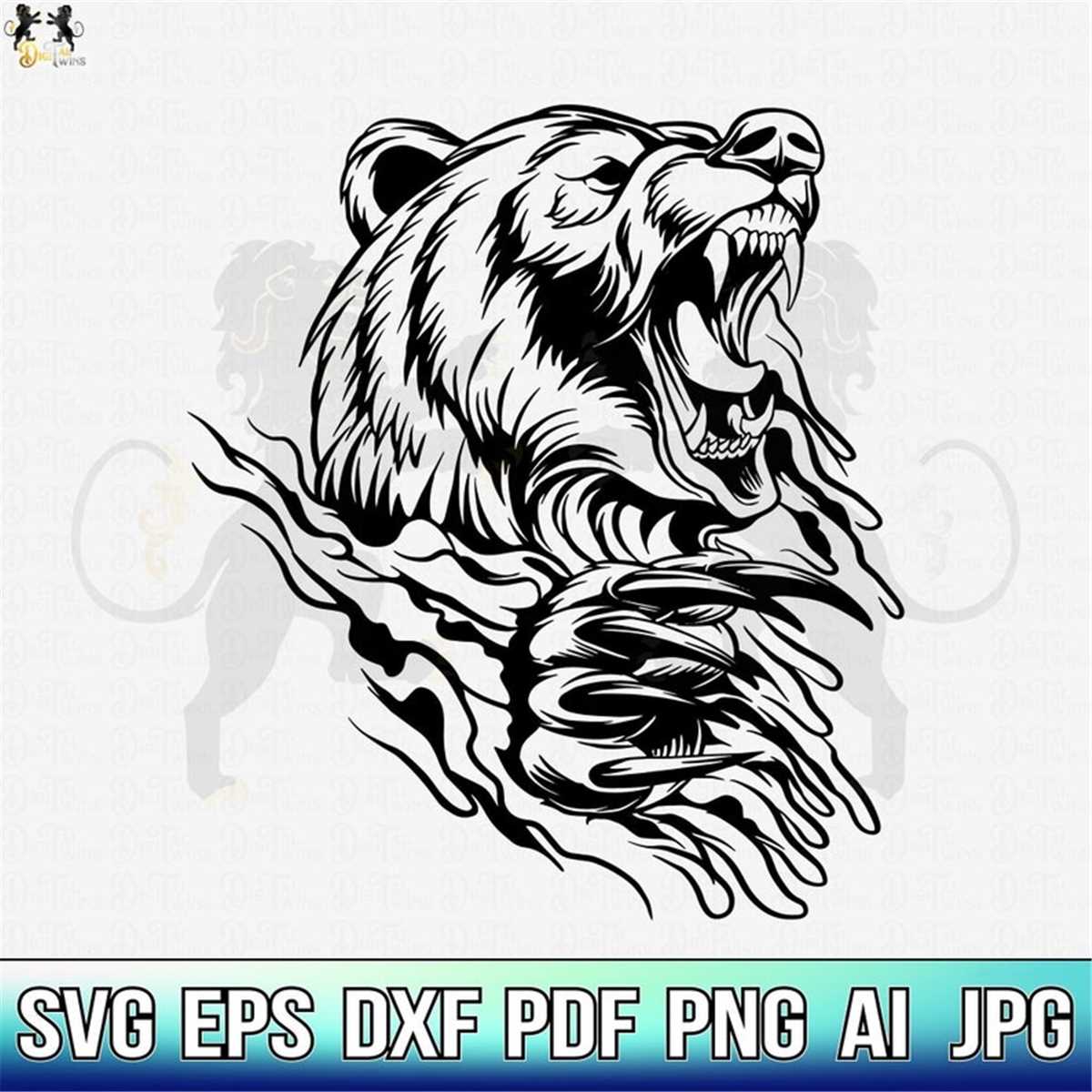 Bear Scratch Svg, Bear Clipart, Bear Vector, Bear Cricut, Gr Inspire