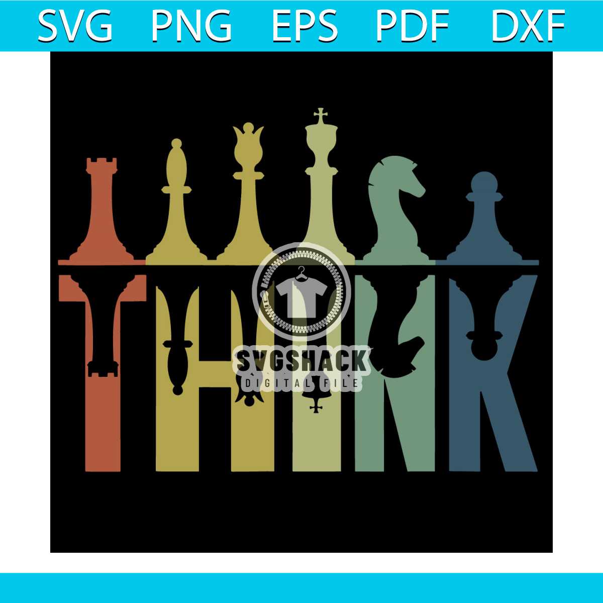 Think Chess Design Think Retro Vintage Chess Pieces Player Svg, Trending Svg, C - Inspire ...