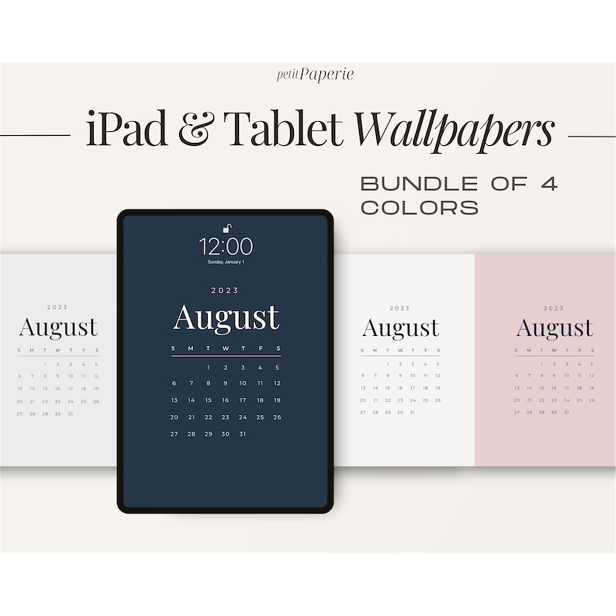 2023 iPad Wallpapers Calendars SET OF 4 Tablet background, Inspire Uplift