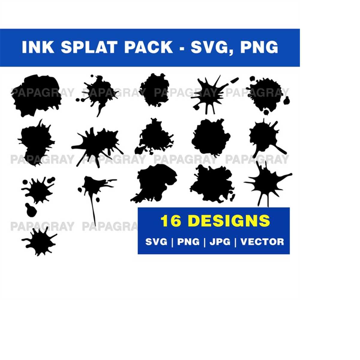 Svg Inkaddict Ink Splat SVG Graphic Pack - 16 Designs | Digital Download | | Inspire ...