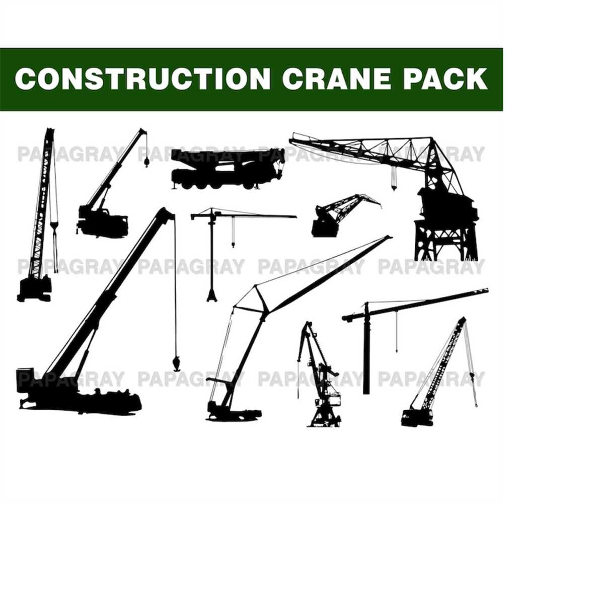 Crane Rigging Svg Construction Crane SVG Silhouette Pack | Digital Download | | Inspire ...