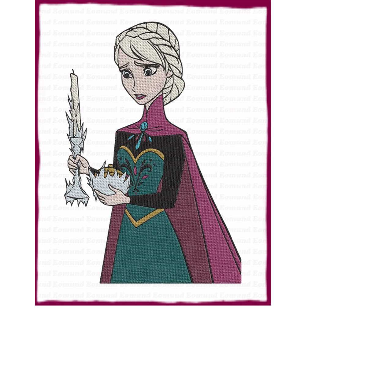 Elsa Pattern Print Elsa Frozen Filled Embroidery Design 30 - Instant Download - Inspire Uplift