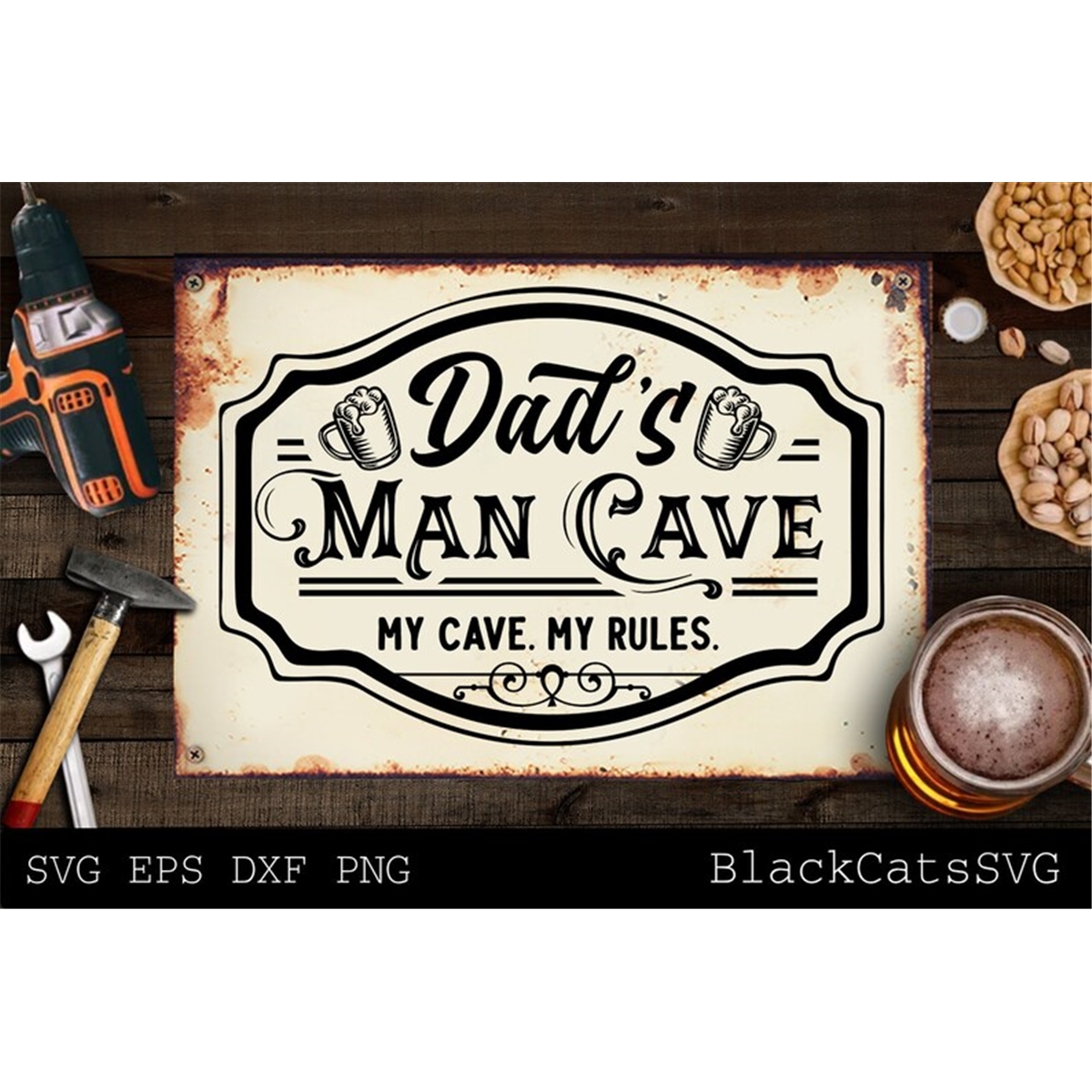 Dad's Man Cave svg, My cave my rules SVG, Garage svg, Dads g Inspire