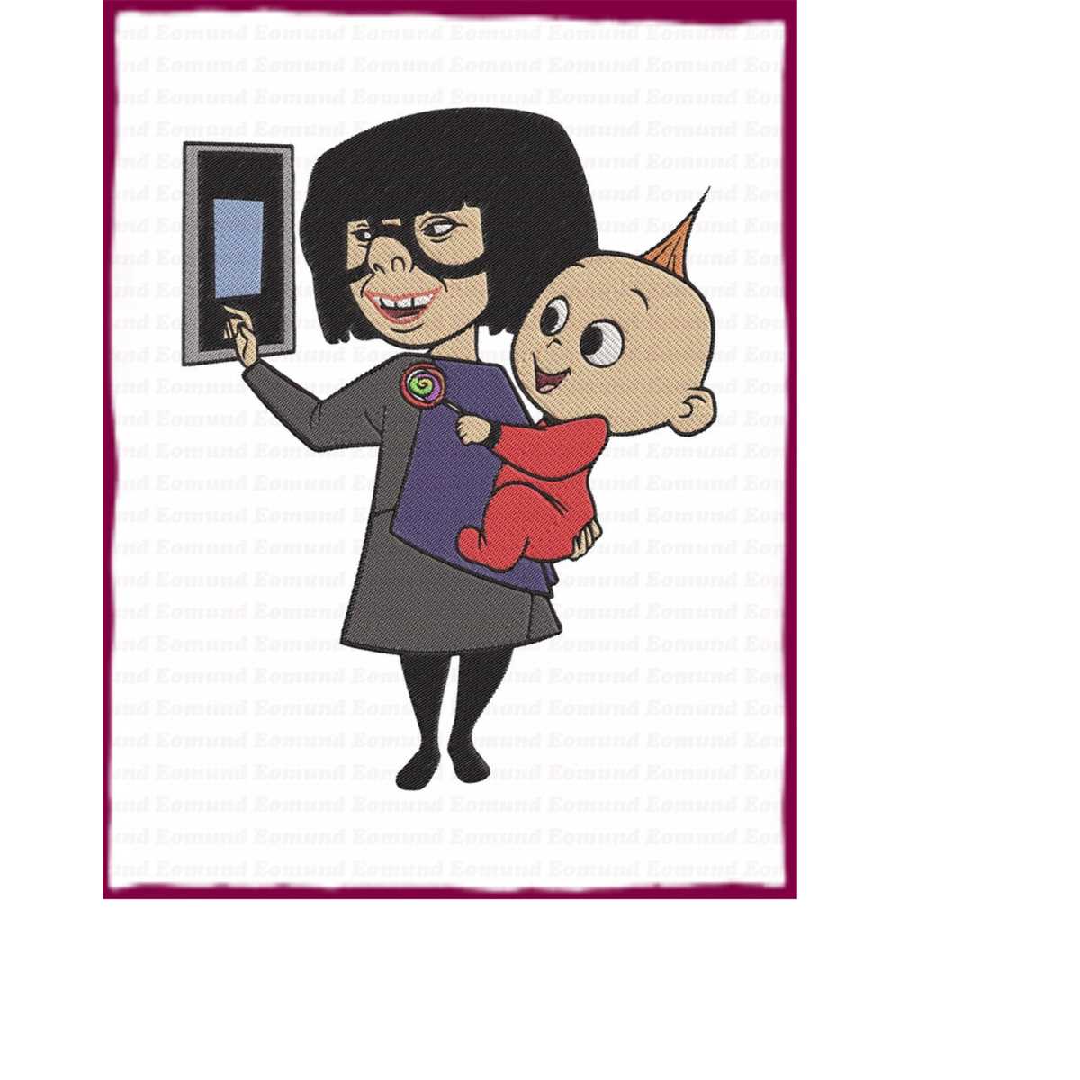 Jack Jack Parr And Edna Mode Incredibles Filled Embroidery D Inspire