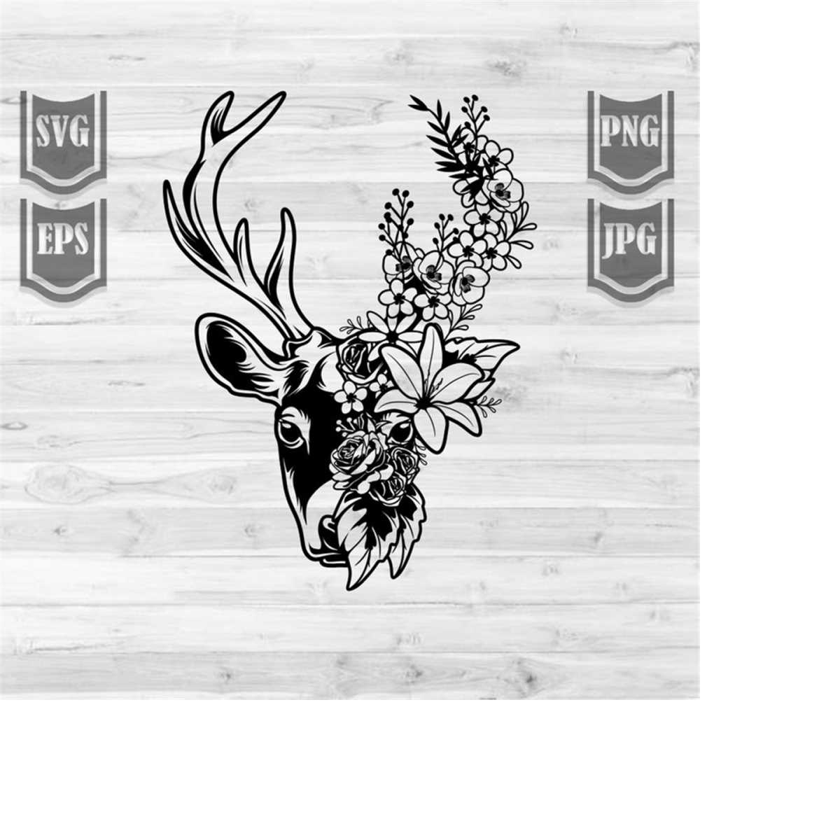 Floral Deer Svg File || Floral Animal Svg || Deer Svg || Dee | Inspire ...