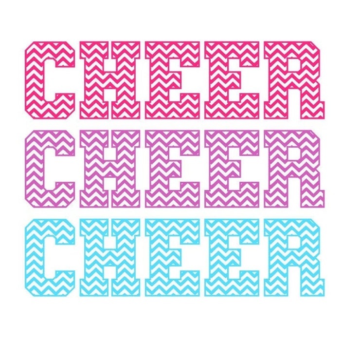 Cheer SVG, Cheer Chevron Letters SVG, Cheer Stacked SVG, Dig Inspire Uplift