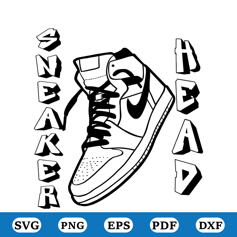 Svg Jordan Sneakers Png Sneakers Head Outline Air Jordan SVG