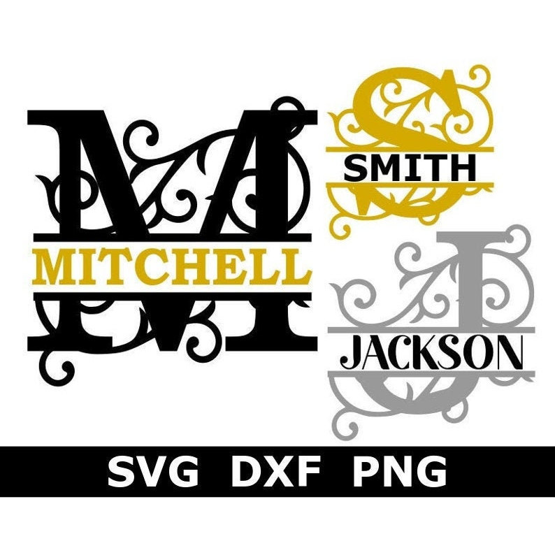 Split Monogram SVGDXFPNG, Split Monogram Alphabet, Digital D - Inspire ...