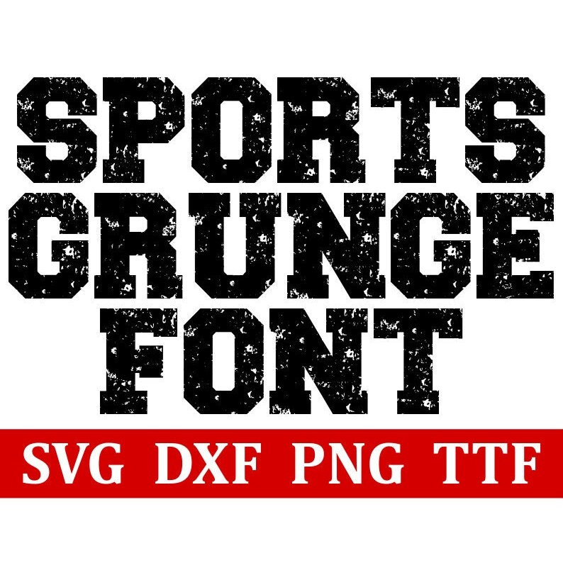 Varsity Block Font Grunge Font SVG, Letters Numbers, School - Inspire