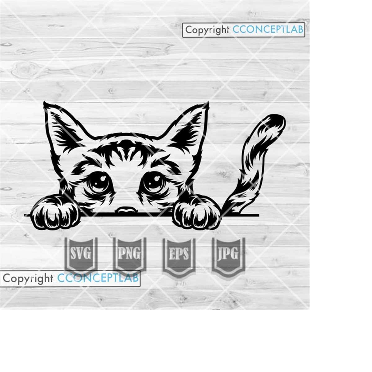 Cute Peeking Cat svg | Cute Kitten svg | Cat Owner svg | Cat - Inspire