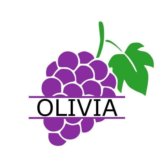 Grape SVG, Grape Split Name Frame SVG, Wine SVG, Digital Dow Inspire