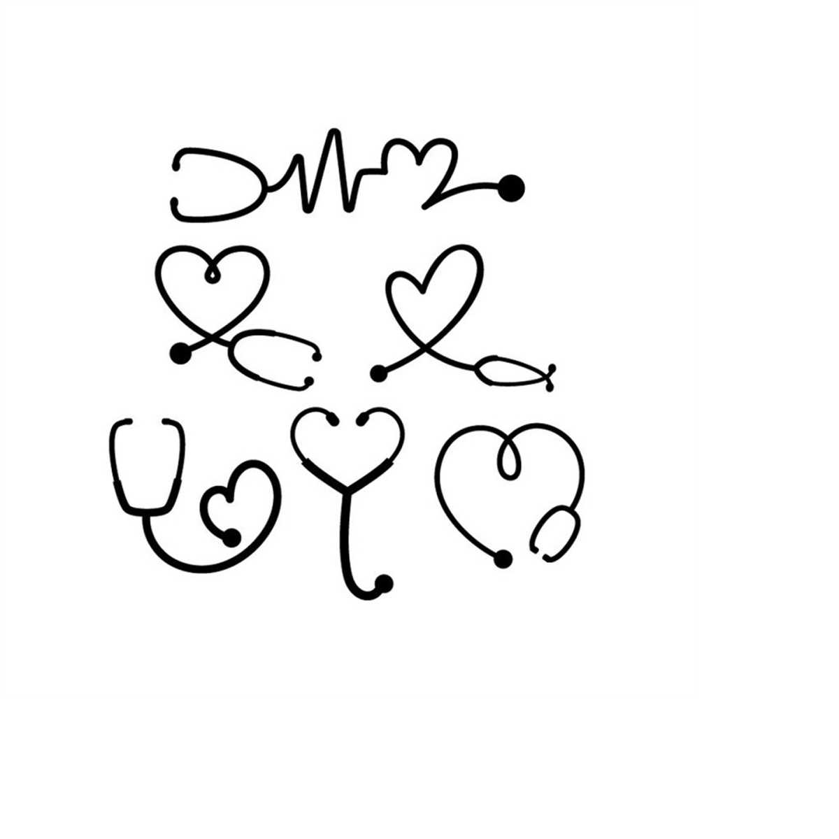 Stethoscope Heart Silhouette Stethoscope Heart SVG SVG Inspire