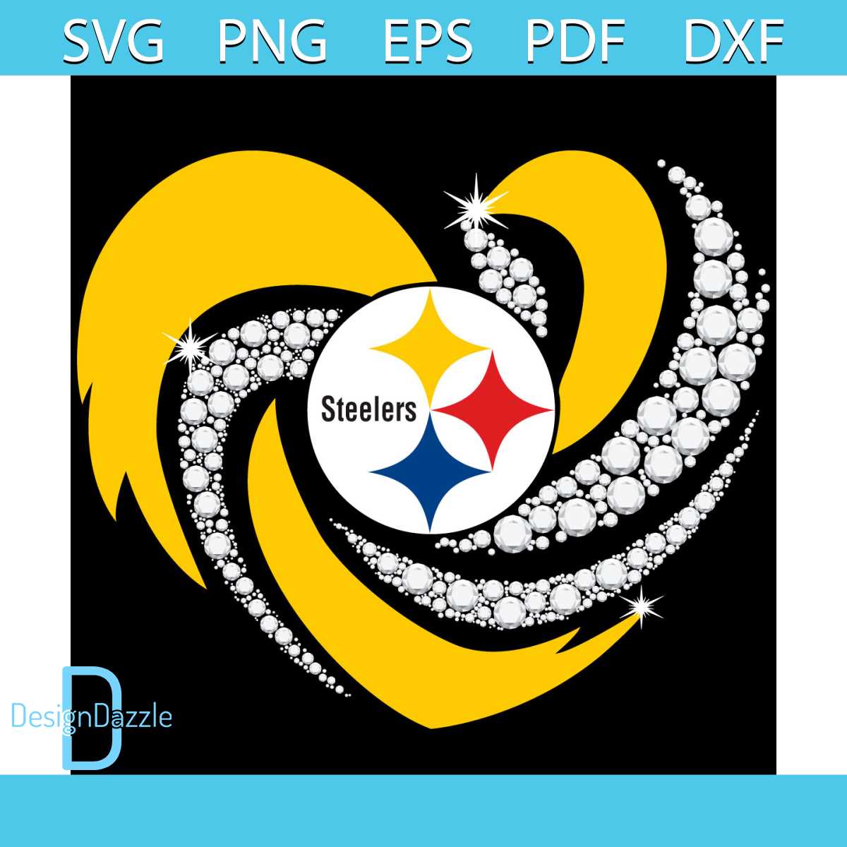 Pittsburgh Steelers Heart Svg, Sport Svg, Football Steelers | Inspire ...