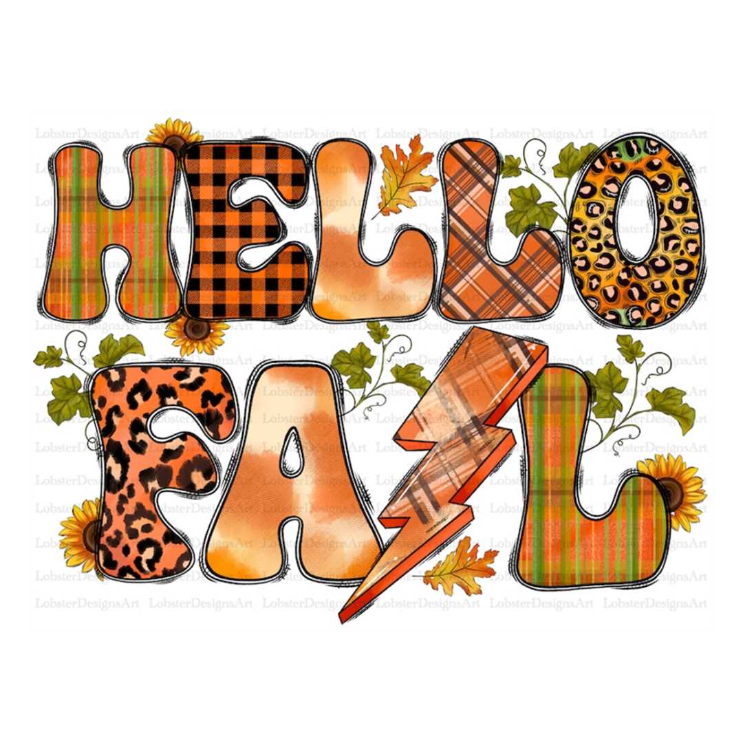 Hello Fall Sublimation Design Png, Light Png, Fall Png, Pump | Inspire ...