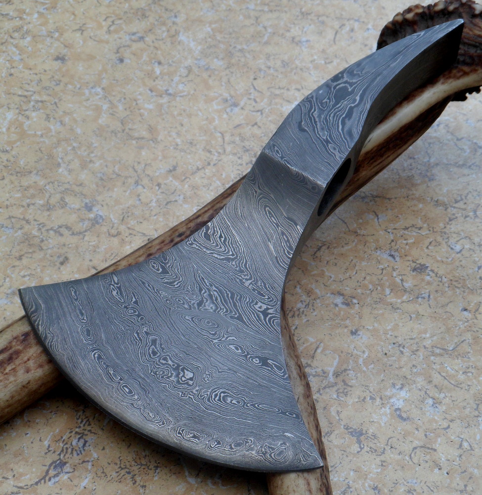 CUSTOM HANDMADE DAMASCUS STEEL VIKING HATCHET TOMAHAWK HUNTI | Inspire ...