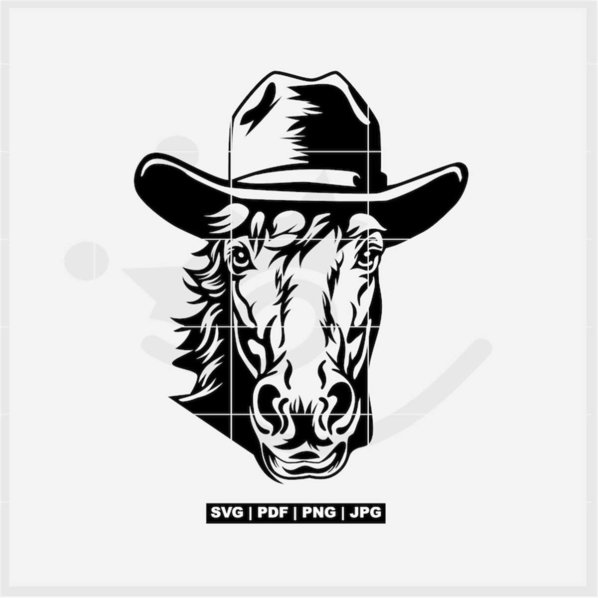 Horse Svg, Horse wearing cowboy hat svg, cowboy horse svg, f Inspire