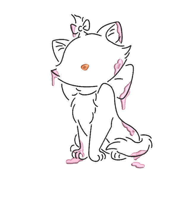 Marie Disney Embroidery Line Art Pattern | Inspire Uplift