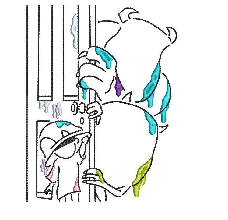 Monsters Ink Embroidery Design - Line Art Design | Inspire Uplift
