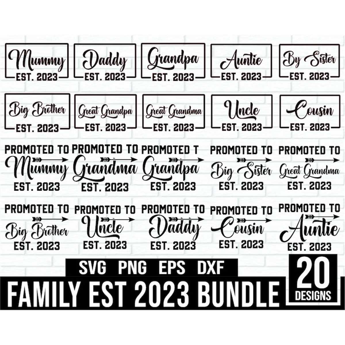 Family Est 2023 SVg Bundle, Est. 2023 Svg, family birth anno - Inspire
