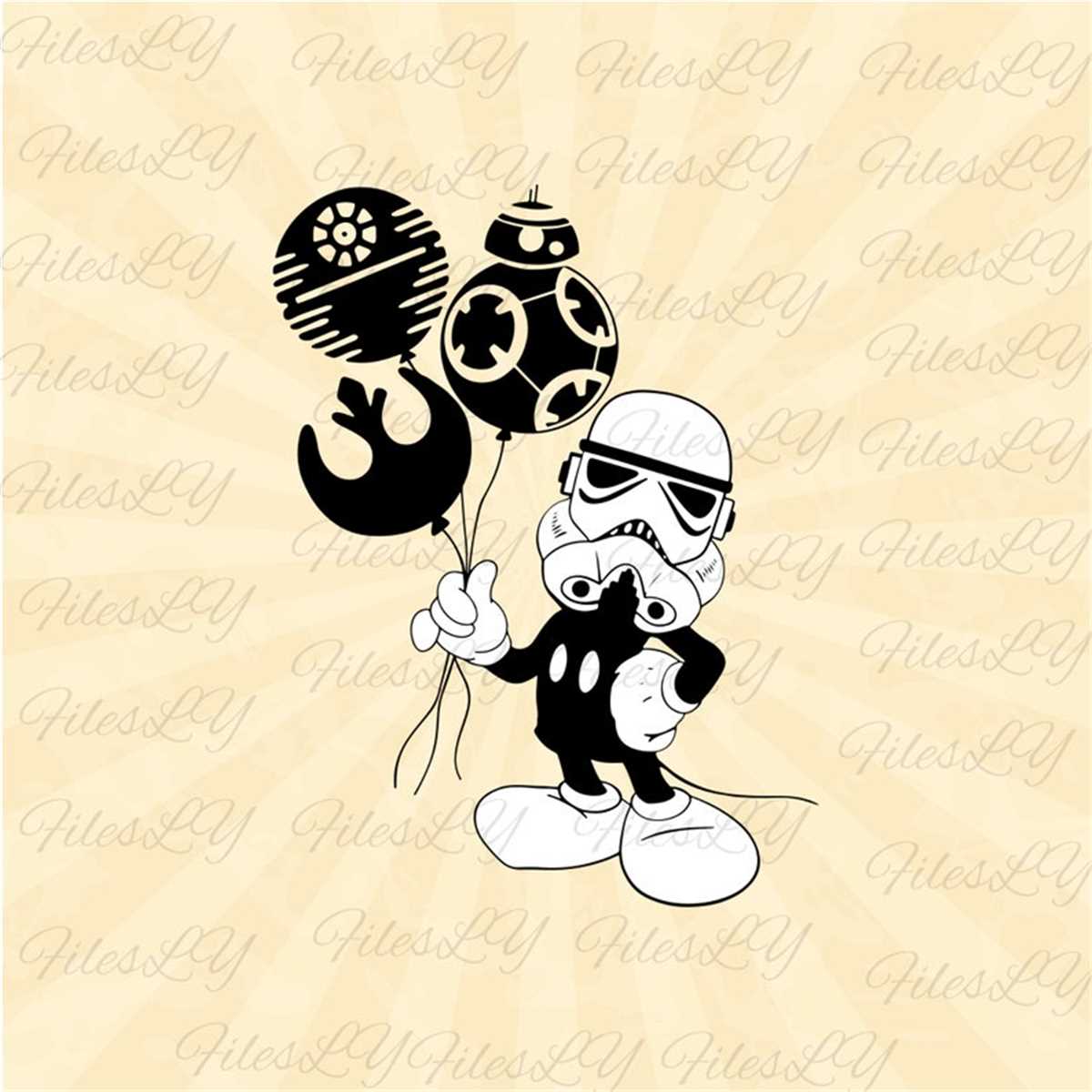 Stormtrooper with balloons svg, death star svg, rebellion sv - Inspire ...