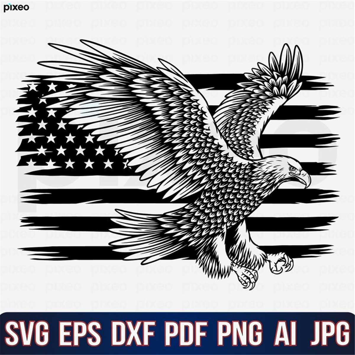 Eagle With American Flag Svg, American Flag Svg, Eagle Svg, | Inspire