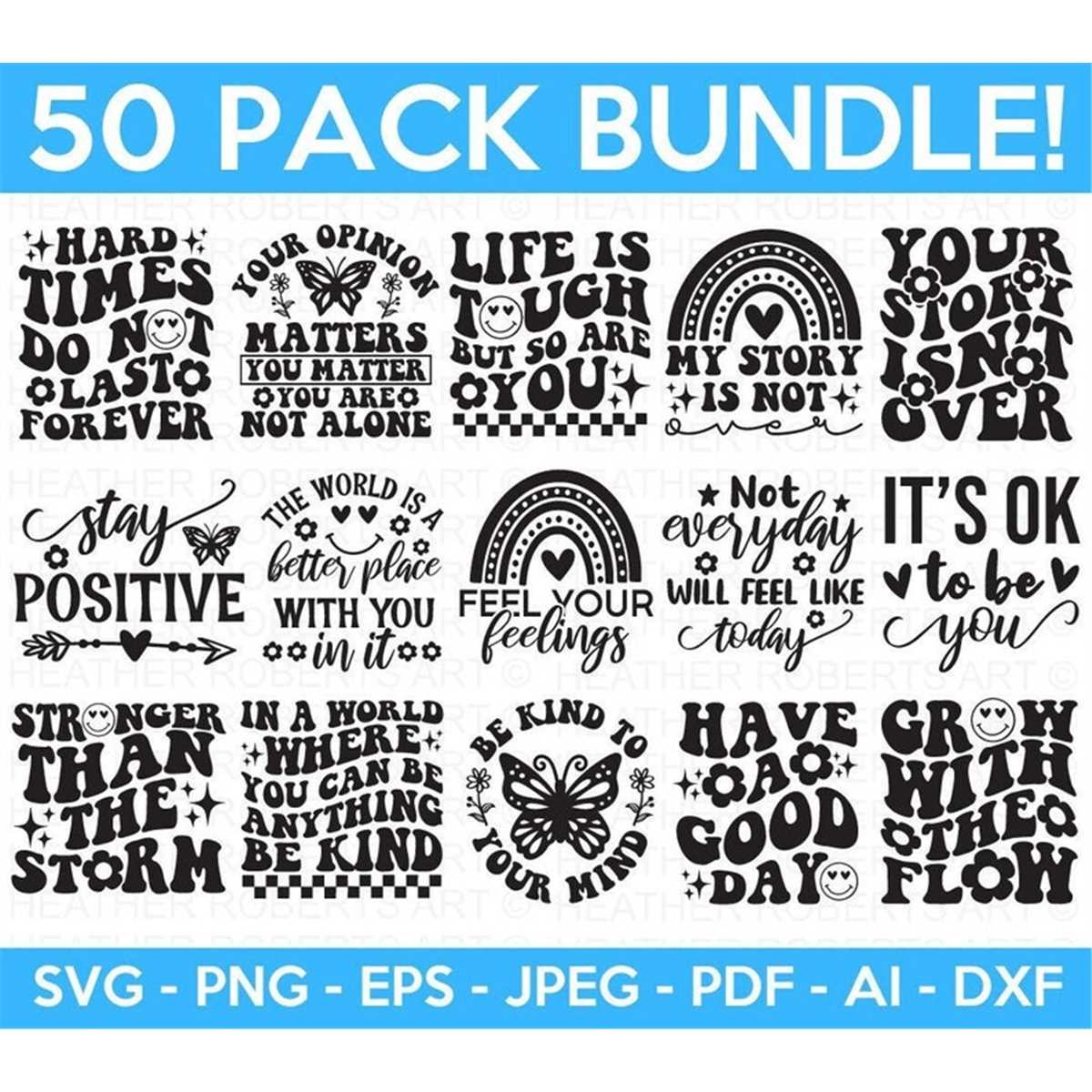 Mental Health SVG Bundle, Positive SVG, Motivational SVG, Me - Inspire ...