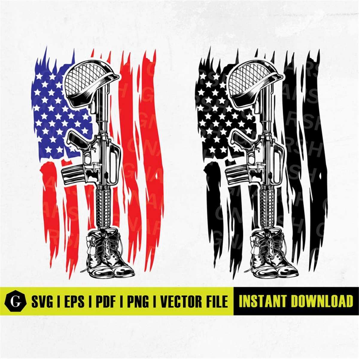 Fallen Soldier Tribute Svg | Veteran Soldier Svg | Combat Bo - Inspire ...