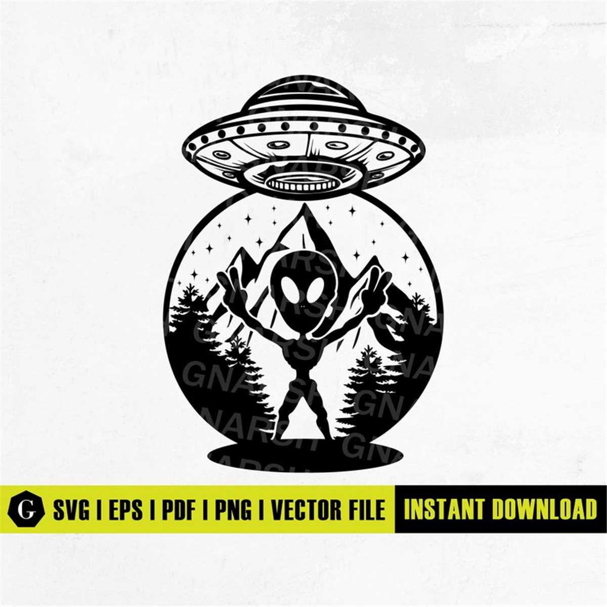 Alien Probe Clipart | Alien Svg | UFO Svg | UFO Shirt | Moun | Inspire ...