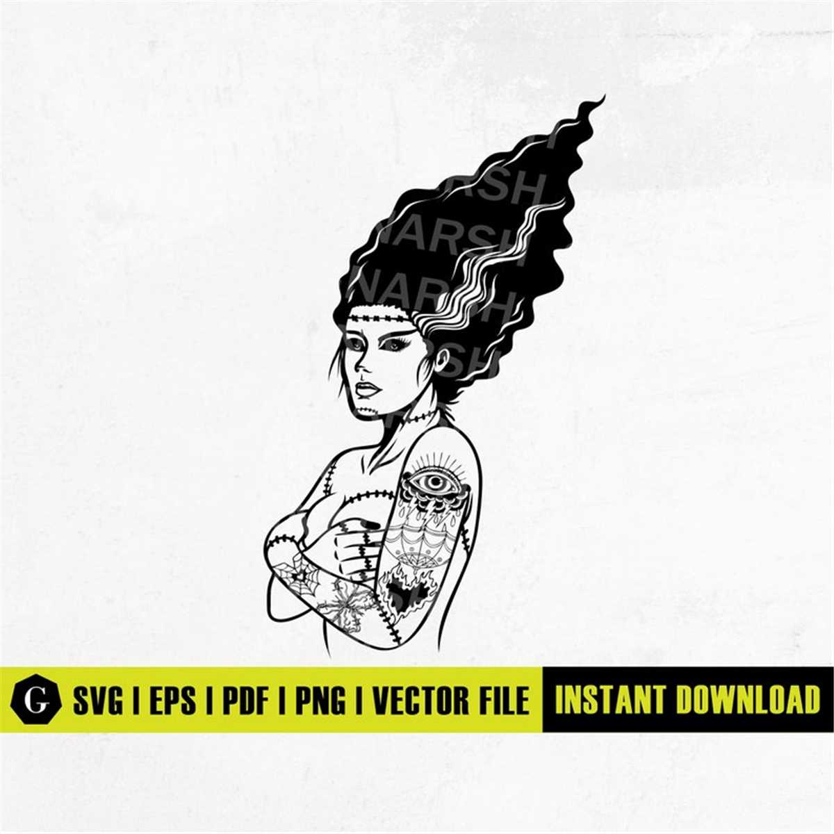 Bride of Frankenstein SVG Files, Frankenstein Bride Svg, Fra Inspire