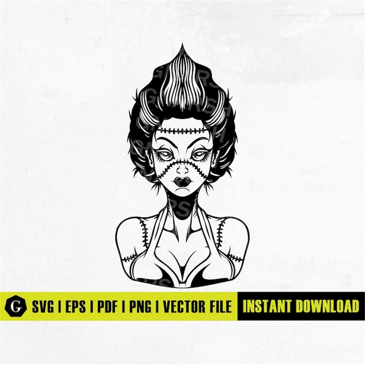 Bride of Frankenstein SVG Files, Frankenstein Bride Svg, Fra Inspire