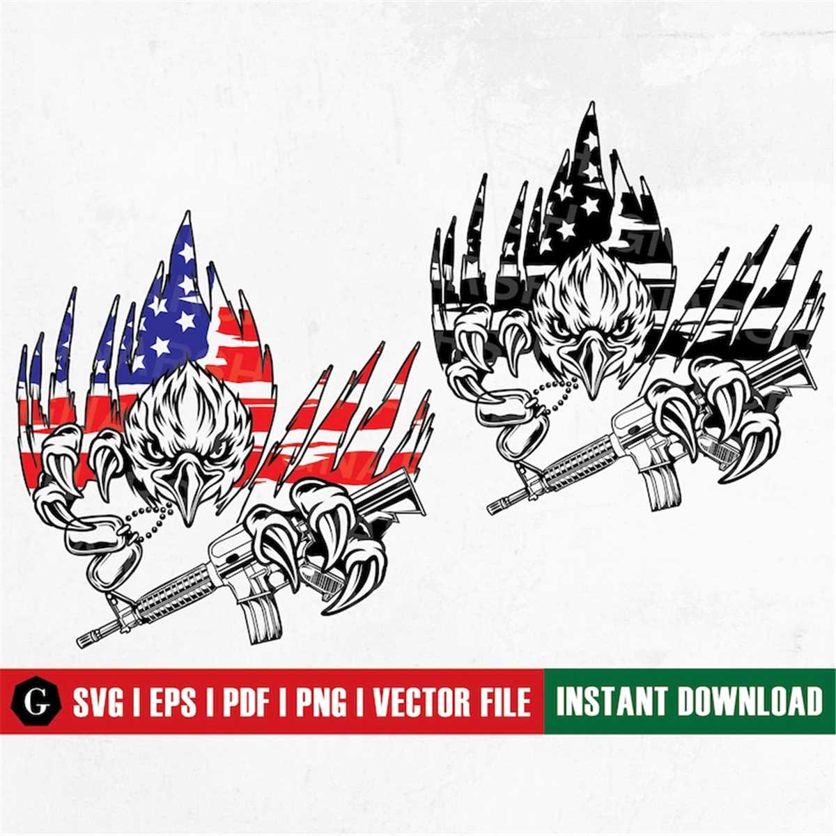 Patriotic Eagle Svg File | American Eagle SVG | Eagle throug | Inspire ...