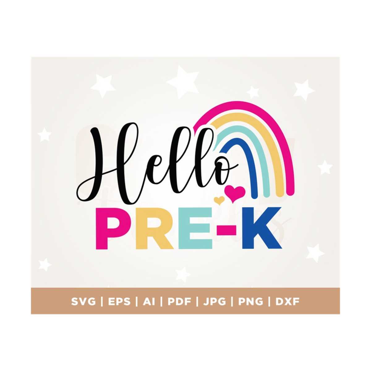 Hello Pre-K SVG Cut File, PNG for Sublimation, Cut File, Cri - Inspire